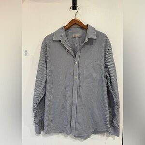 Everlane Striped Long Sleeve Button Down Shirt Men’s X-Large Casual Cotton Navy